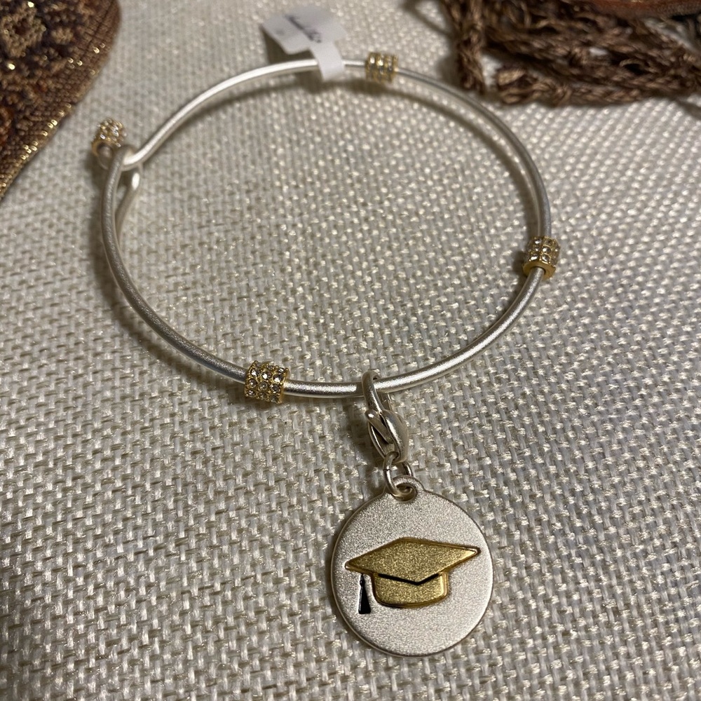 Amanda Blu- Silver 2- Tone Bracelet and Charm